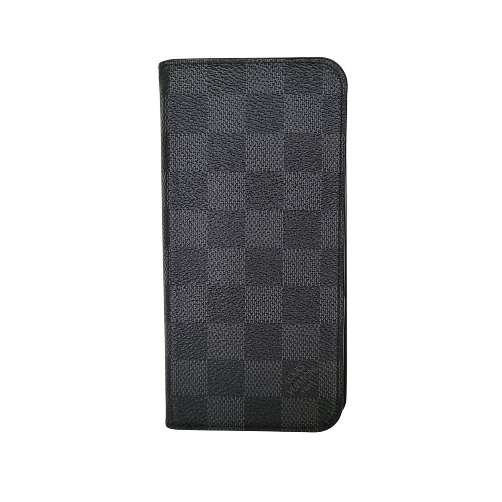 Louis Vuitton iPhone 7+ 8+ Folio Case Damier Graphite Black Grey N63352
